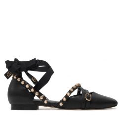 Baleriny TWINSET. Czarne baleriny damskie Twinset, bez wzorów, bez obcasa. Za 569.99 zł.