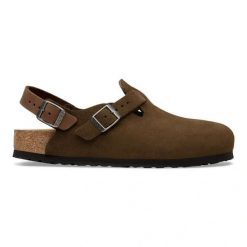 Birkenstock Tokio LEVE Carafe Sandały damskie. Brązowe sandały damskie Birkenstock, bez wzorów, ze skóry, bez obcasa, bez zapięcia. Za 719.00 zł.