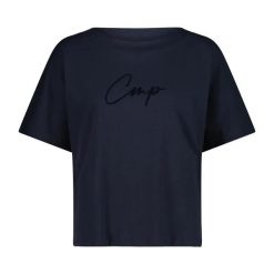 T-shirt z bawełny organicznej dla kobiet CMP. Czarne t-shirty damskie CMP, xs, bez wzorów, z bawełny, wizytowe, bez kołnierzyka. Za 150.00 zł.