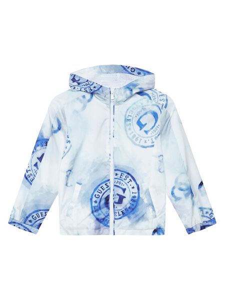 Guess Kurtka przejściowa L6GL00 WCFM2 Niebieski Regular Fit. Niebieskie kurtki i płaszcze dla chłopców Guess, z aplikacjami, z syntetyku, bez kaptura. Za 210.99 zł.