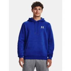 Bluza fitness męska UNDER ARMOUR Icon Fleece Hoodie z kapturem. Niebieskie bluzy męskie Under Armour, l, bez wzorów, z kapturem. Za 149.99 zł.
