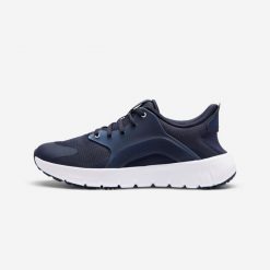 Buty do chodzenia męskie Newfeel SW500.1 stopa standardowa. Niebieskie buty sportowe męskie Decathlon, bez zapięcia, trekkingowe. Za 189.99 zł.