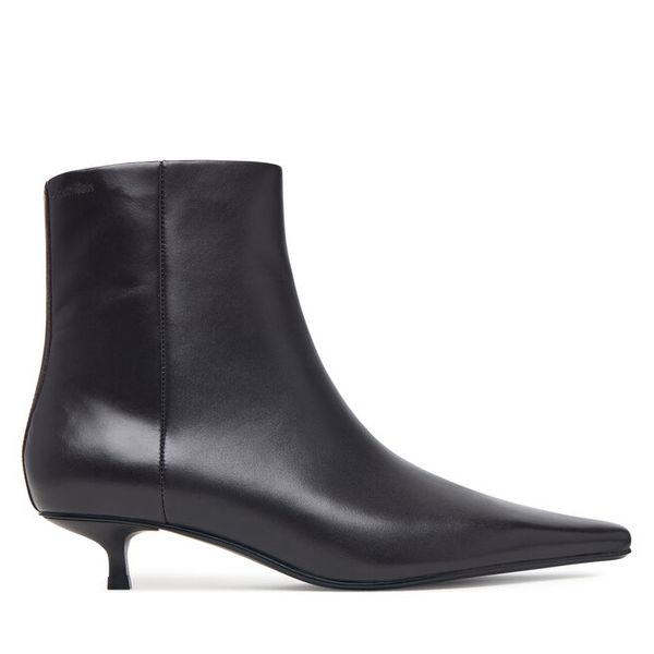 Botki Calvin Klein. Brązowe botki damskie Calvin Klein, bez obcasa, na szpilce, bez zapięcia. Za 799.99 zł.