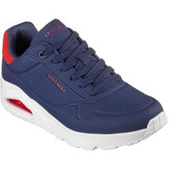 Buty sportowe męskie Skechers Uno Suited On Air. Niebieskie buty sportowe męskie Skechers, z syntetyku, bez zapięcia. Za 490.00 zł.