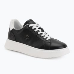 Buty męskie BOGNER Milan 8 B. Czarne eleganckie półbuty Bogner, z materiału, eleganckie, bez zapięcia. Za 849.99 zł.