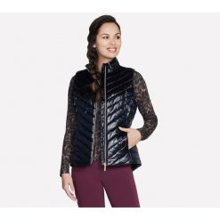 Bezrękawnik Damski Skechers. Czarne kurtki damskie Skechers, bez wzorów, z puchu, bez kaptura. Za 204.99 zł.
