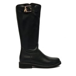 Kozaki Patrizia Pepe. Czarne buty zimowe dziewczęce Patrizia Pepe, bez wzorów, bez zapięcia. Za 719.99 zł.