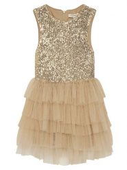 TWINSET Sukienka codzienna 251GJ2533 D Złoty Regular Fit. Żółte sukienki dla dziewczynek Twinset, bez wzorów, z syntetyku, bez ramiączek. Za 519.99 zł.