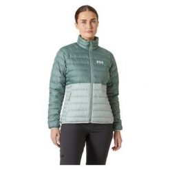 Damska kurtka ocieplana Helly Hansen Banff. Zielone kurtki damskie Helly Hansen, na zimę, bez wzorów, z puchu, bez kaptura. W wyprzedaży za 673.20 zł.