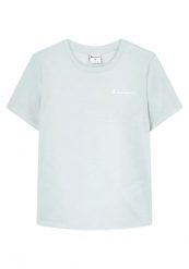 Koszulka damska CHAMPION Short Sleeve T-shirt. Niebieskie koszulki sportowe damskie Champion, l, bez wzorów, z materiału, klasyczne, bez kołnierzyka. Za 85.99 zł.