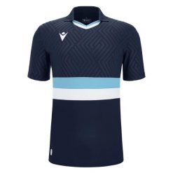 Jersey Macron Charon Eco. Niebieskie koszulki sportowe męskie Macron, bez wzorów, z jersey, bez kołnierzyka, bez ramiączek, do piłki nożnej. Za 241.50 zł.
