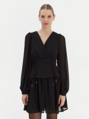 Rinascimento Sukienka koktajlowa CFC0126603003 Czarny Regular Fit. Czarne sukienki damskie Rinascimento, m, bez wzorów, z syntetyku, wizytowe, bez kołnierzyka, bez ramiączek. Za 669.99 zł.