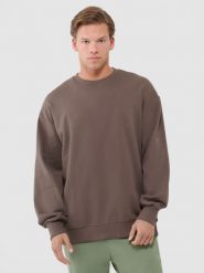 4F Bluza dresowa oversize nierozpinana bez kaptura męska - brązowa 3XL. Brązowe bluzy męskie 4f, m, bez wzorów, z bawełny, bez kaptura. W wyprzedaży za 69.99 zł.