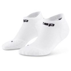 Męskie skarpety kompresyjne do biegania stopki sportowe Core Run. Białe skarpety męskie CEP, bez wzorów, z elastanu. Za 69.00 zł.