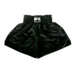 Dorosły Boks Szorty Metal Boxe Muay Thai, Czarny. Czarne krótkie spodenki sportowe męskie METAL BOXE, m, bez wzorów, na fitness i siłownię. Za 172.00 zł.
