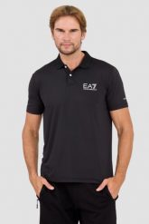 EA7 Czarna koszulka polo Ventus 7. Czarne koszulki polo męskie EA7 Emporio Armani, l, bez wzorów, bez ramiączek. W wyprzedaży za 283.99 zł.