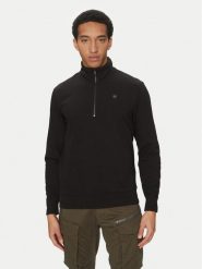 G-Star Raw Bluza Nifous Half Zip D26305-D566 6484 Czarny Regular Fit. Czarne bluzy męskie G-Star Raw, l, bez wzorów, z bawełny, bez kaptura. Za 389.99 zł.