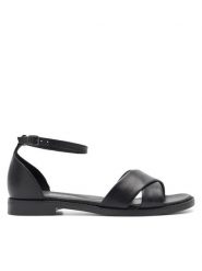 Lasocki Sandały ELE RST-ELE-06 Czarny. Czarne sandały damskie Lasocki, bez wzorów, ze skóry, bez obcasa, na płaskiej podeszwie, bez zapięcia. Za 199.99 zł.