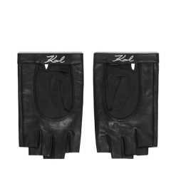 Rękawiczki KARL LAGERFELD. Czarne rękawiczki damskie KARL LAGERFELD, bez wzorów. Za 389.99 zł.
