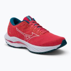 Buty do biegania damskie Mizuno Wave Inspire 19. Białe obuwie sportowe damskie Mizuno, bez wzorów, z materiału, do biegania, mizuno wave. Za 469.99 zł.