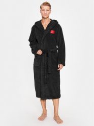 Hugo Szlafrok 50503029 Czarny. Czarne szlafroki męskie Hugo, m, bez wzorów, z bawełny, bez ramiączek, bez kaptura. Za 399.99 zł.