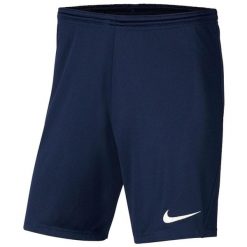 Spodenki sportowe męskie Nike Park III Shorts. Niebieskie krótkie spodenki sportowe męskie Nike, l, bez wzorów, z materiału, do piłki nożnej. Za 62.99 zł.