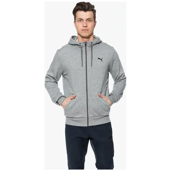 Puma Bluza Ess Fz Hoody , szary, rozmiar XXL. Szare bluzy męskie Puma, m, bez wzorów, z bawełny, bez kaptura, na fitness i siłownię. W wyprzedaży za 159.99 zł.