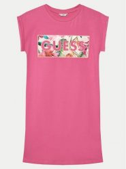 Guess Sukienka codzienna J5GK06 KAE24 Różowy Regular Fit. Czerwone sukienki dla dziewczynek Guess, z aplikacjami, z bawełny, bez ramiączek. Za 99.99 zł.