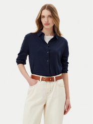 Tommy Hilfiger Koszula WW0WW45983 Granatowy Regular Fit. Niebieskie bluzki damskie Tommy Hilfiger, m, bez wzorów, z bawełny, bez kołnierzyka, bez ramiączek. Za 229.99 zł.