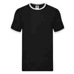 Męska Koszulka Ringer 160. Białe koszulki sportowe męskie Fruit of the Loom, m, bez wzorów, bez kołnierzyka, bez ramiączek, trekkingowe. Za 43.99 zł.