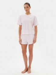 Tommy Hilfiger Piżama UW0UW05912 Różowy Regular Fit. Czerwone piżamy damskie Tommy Hilfiger, s, bez wzorów, z bawełny, bez ramiączek. Za 189.99 zł.