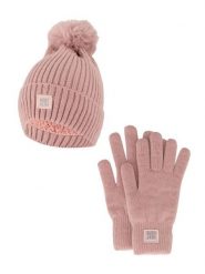 Zestaw zimowy dla kobiet - czapka + rękawiczki różowy. Czerwone czapki i kapelusze damskie HEAT KEEPER, na zimę, bez wzorów, z materiału, eleganckie. Za 134.32 zł.