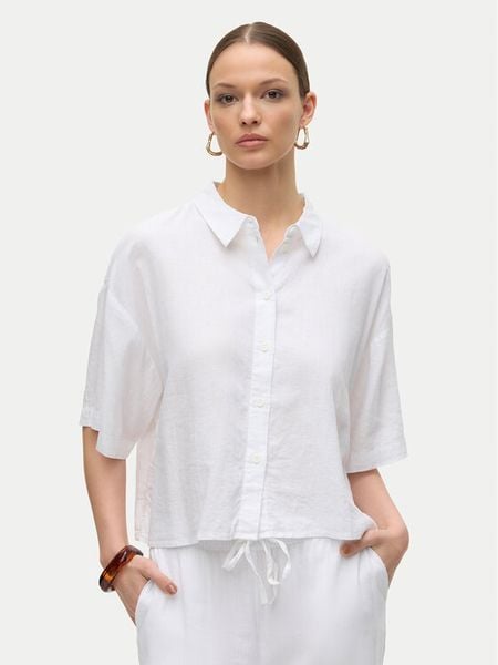 Vero Moda Koszula Linn 10306820 Biały Relaxed Fit. Białe bluzki damskie Vero Moda, s, bez wzorów, ze lnu, bez kołnierzyka, bez ramiączek. Za 152.99 zł.
