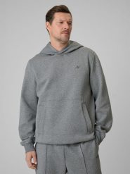 4F Bluza dresowa regular z kapturem męska - szara S. Szare bluzy męskie 4f, m, bez wzorów, z dresówki, z kapturem. Za 249.99 zł.