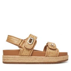 Espadryle Aldo. Brązowe sandały damskie Aldo, bez wzorów, bez obcasa, bez zapięcia. Za 309.99 zł.