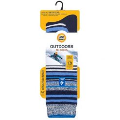 Ciepłe skarpetki narciarskie dla maksymalnego komfortu après ski 37-42. Niebieskie skarpety damskie HEAT HOLDERS, bez wzorów, z elastanu. Za 149.99 zł.