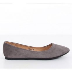 Baleriny migdałowe noski szare WD39P Grey. Szare baleriny damskie ButyModne, bez wzorów, z materiału, klasyczne, bez obcasa. Za 68.31 zł.