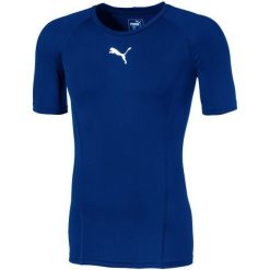 Koszulka męska Puma LIGA Baselayer SS. Białe koszulki sportowe męskie Puma, m, bez wzorów, bez kołnierzyka, bez ramiączek, do piłki nożnej. Za 182.30 zł.