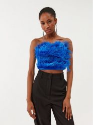 Patrizia Pepe Bluzka 8C0544/A106-C966 Niebieski Slim Fit. Niebieskie bluzki damskie Patrizia Pepe, bez wzorów, z syntetyku, bez kołnierzyka, bez ramiączek. Za 879.99 zł.