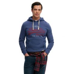 Bluza z kapturem Superdry Vl Classic. Niebieskie bluzy męskie Superdry., l, bez wzorów, z dresówki, z kapturem. Za 282.50 zł.