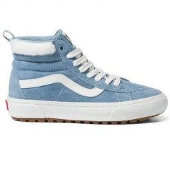 Buty do chodzenia damskie Vans UA SK8HI MTE1. Niebieskie obuwie sportowe damskie Vans, bez wzorów, z materiału, trekkingowe. W wyprzedaży za 720.55 zł.