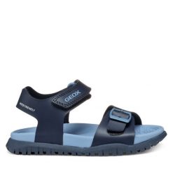 Sandały Geox. Niebieskie sandały chłopięce Geox, bez zapięcia. Za 299.99 zł.