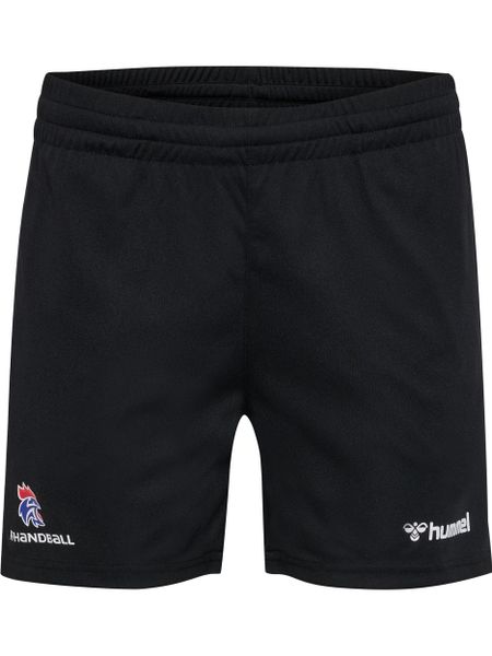 Damskie szorty z logo Hummel FFHB Referee. Czarne szorty damskie Hummel, m, bez wzorów, z materiału, klasyczne, z standardowym stanem, do piłki nożnej. Za 194.50 zł.