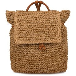 Plecak Damski Na Lato Boho Pleciony Słomiany Miejski Brązowy Tor-Pa-44. Brązowe plecaki damskie bez wzorów, boho. Za 69.99 zł.