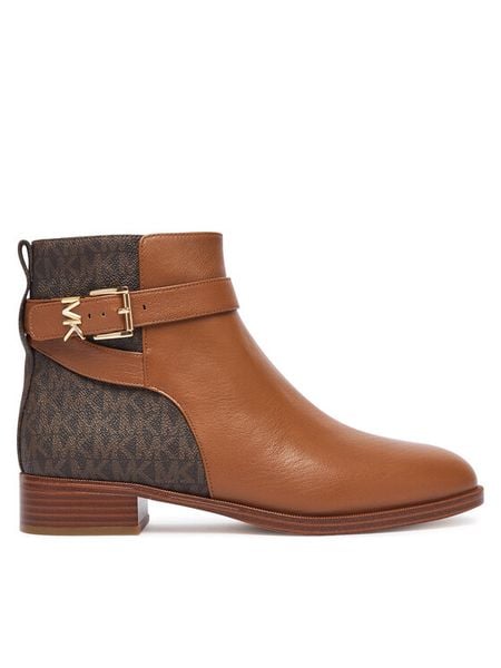 MICHAEL Michael Kors Botki Rachel 40T6RCFE6L Brązowy. Brązowe botki damskie MICHAEL Michael Kors, ze skóry, bez obcasa, na płaskiej podeszwie, bez zapięcia. Za 989.99 zł.