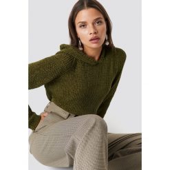 Trendyol Szenilowy sweter z kapturem - Green. Swetry damskie marki Trendyol. Za 80.95 zł.