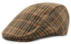 Jesienno-Zimowy Kaszkiet Wełniany - Pako Jeans - Beż, Drobna Kratka. Czapki i kapelusze męskie Pako Jeans, na jesień, bez wzorów, z jeansu. Za 79.00 zł.