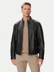 BOSS Kurtka skórzana H-Mansell5 50564586 Czarny Regular Fit. Czarne kurtki męskie Boss, m, bez wzorów, ze skóry, bez kaptura. Za 2,599.00 zł.