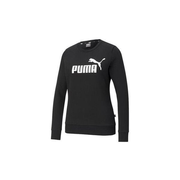 Damska bluza z okrągłym dekoltem Essentials z logo PUMA Light Gray Heather. Czarne bluzy sportowe damskie Puma, bez wzorów, z materiału, bez kaptura, na jogę i pilates. Za 216.20 zł.