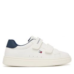 Sneakersy Tommy Hilfiger. Białe trampki i tenisówki chłopięce Tommy Hilfiger, bez wzorów, bez zapięcia. Za 309.99 zł.